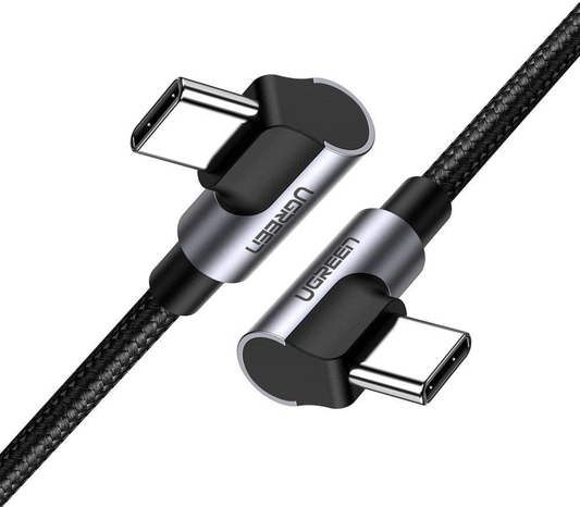 Câble de Données et de Charge USB-C - USB-C UGREEN US323 Angled, 60W, 2m, Noir