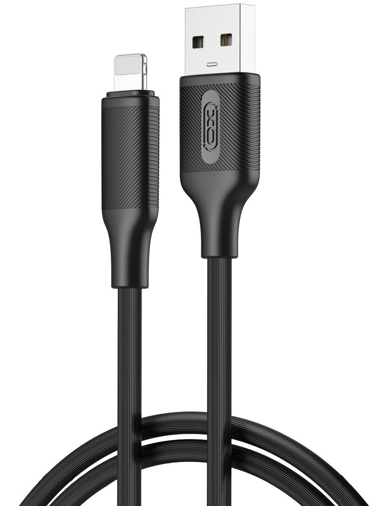 USB-A - Lightning Daten- und Ladekabel XO Design NB265, 18W, 1m, Schwarz