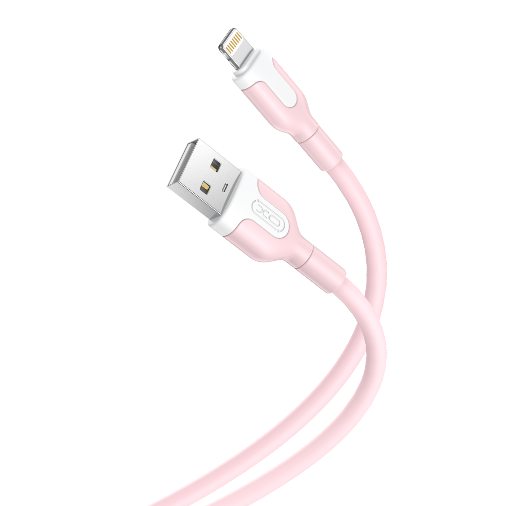 USB-A - Lightning Data en Oplaadkabel XO Design NB212, 18W, 1m, Roze