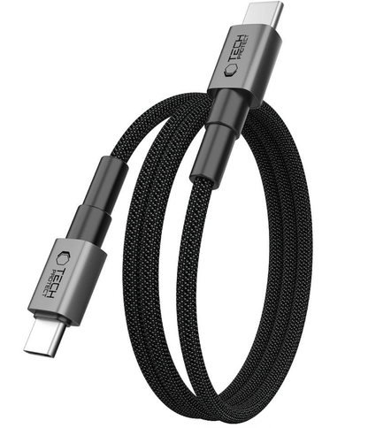 USB-C Data- en Oplaadkabel - USB-C Tech-Protect Ultraboost DNA MagTwist, 100W, 1m, Gri
