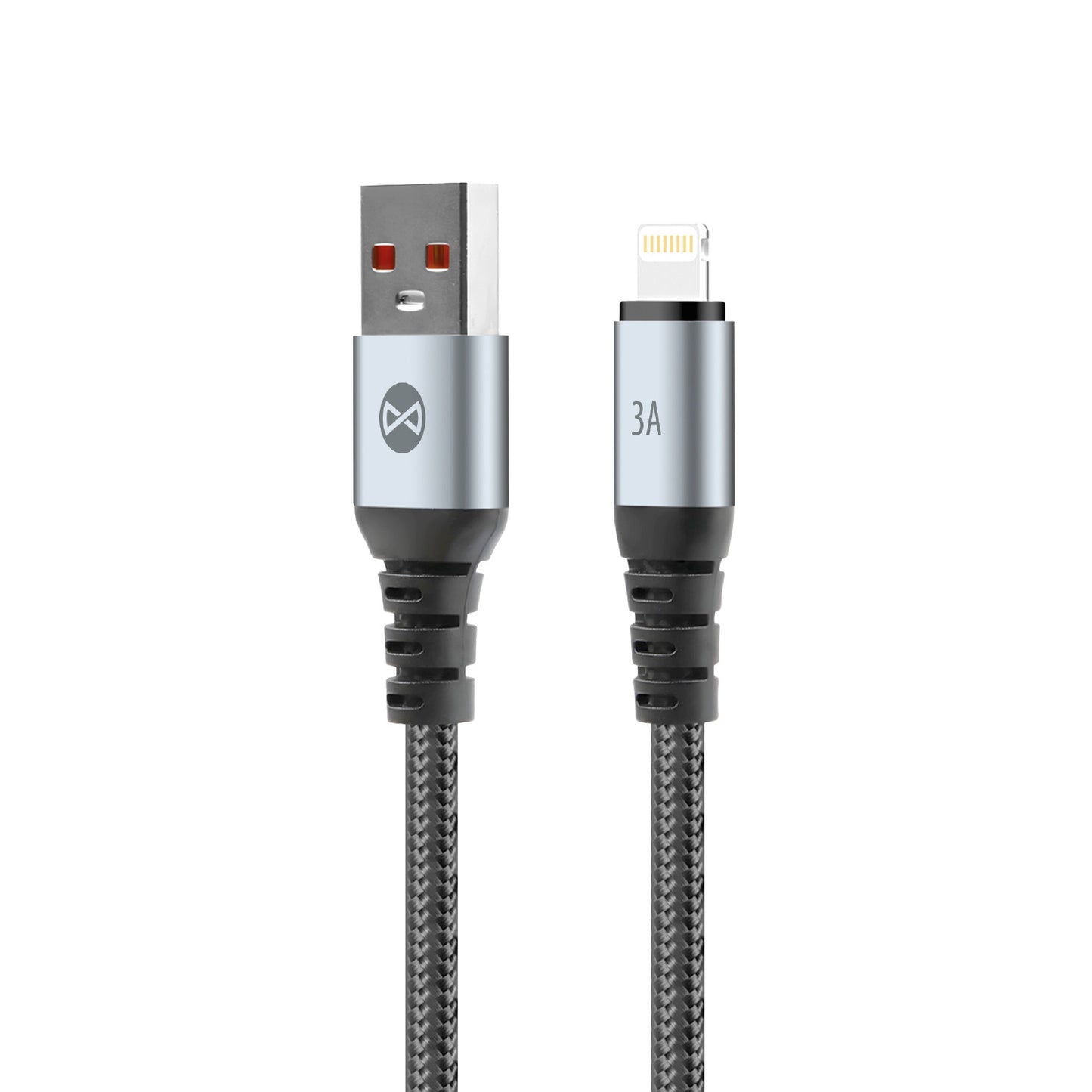 USB-A - Lightning Forever Braix Daten- und Ladekabel, 18W, 1m, Schwarz