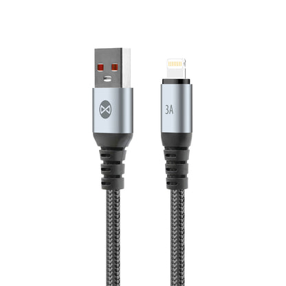 USB-A - Lightning Forever Braix Daten- und Ladekabel, 18W, 1m, Schwarz