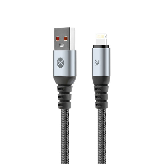 USB-A - Lightning Forever Braix Daten- und Ladekabel, 18W, 1m, Schwarz