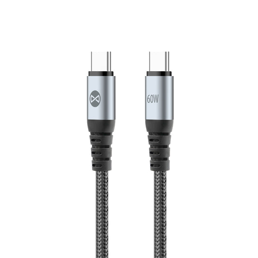 USB-C Daten- und Ladekabel - USB-C Forever Braix, 60W, 1m, Schwarz