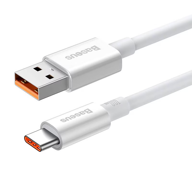 Câble de Données et de Charge USB-A - USB-C Baseus Superior Series, 100W, 1m, Blanc P10320102214-01