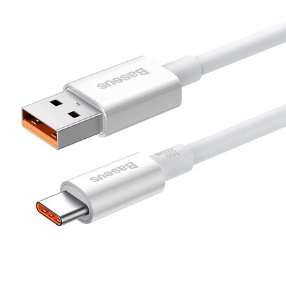 Câble de Données et de Charge USB-A - USB-C Baseus Superior Series, 100W, 1m, Blanc P10320102214-01