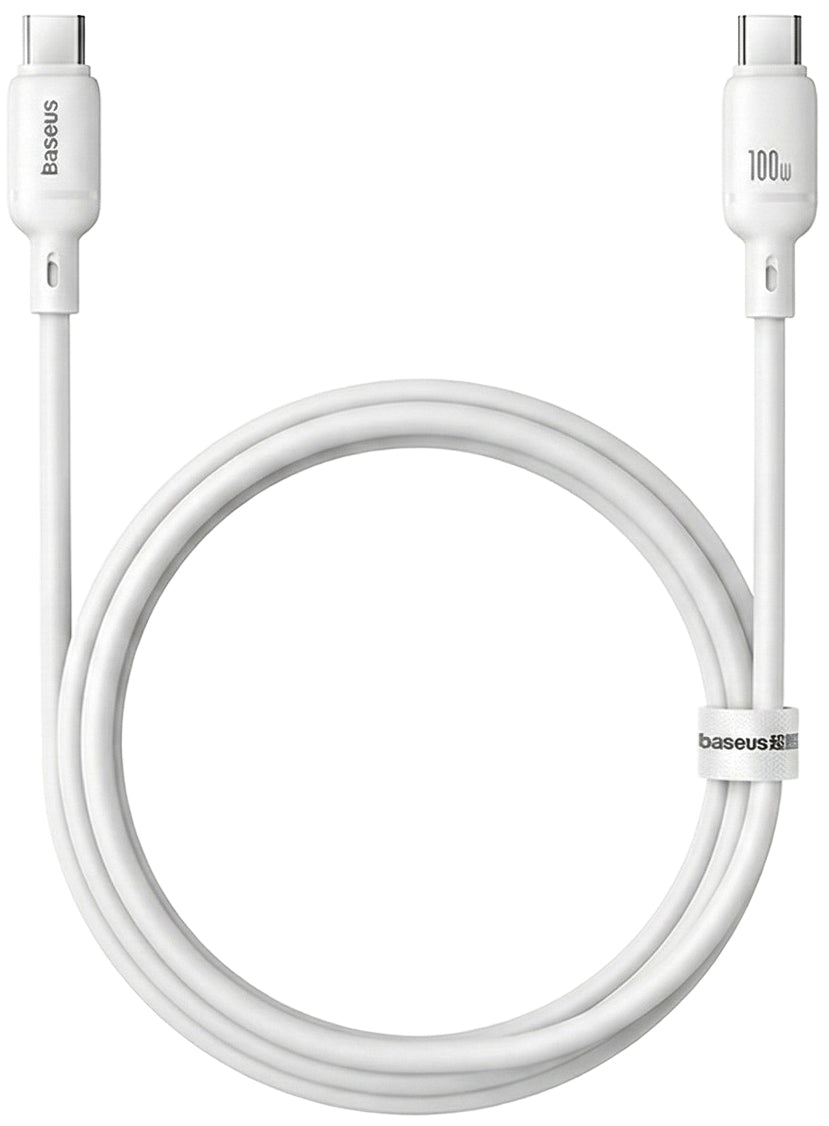 USB-C Data- en Oplaadkabel - USB-C Baseus Silky, 100W, 1m, Wit P10377704213-00