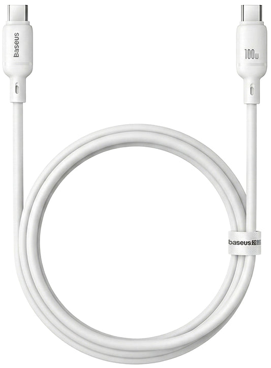 USB-C Data- en Oplaadkabel - USB-C Baseus Silky, 100W, 1m, Wit P10377704213-00