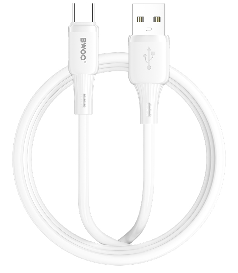 USB-A naar USB-C Data- en Oplaadkabel BWOO X329C, 18W, 1m, Wit
