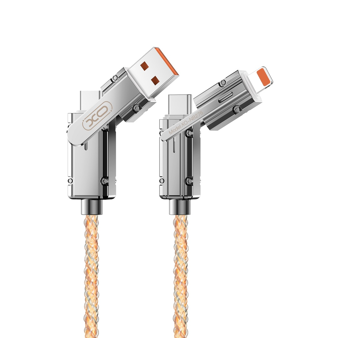 Câble de Données et de Charge USB-C / USB-A - USB-C / Lightning XO Design NB276, 60W, 1m, Gris