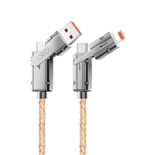 USB-C / USB-A - USB-C / Lightning Daten- und Ladekabel XO Design NB276, 60W, 1m, Grau