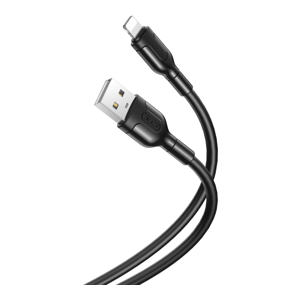 USB-A - Lightning Data en Oplaadkabel XO Design NB212, 18W, 1m, Zwart