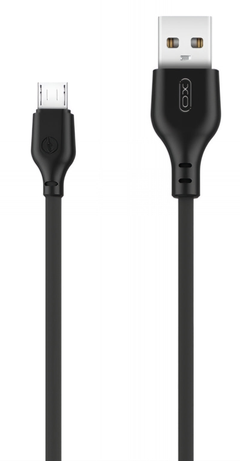 Daten- und Ladekabel USB-A - microUSB XO Design NB103, 18W, 2m, Schwarz