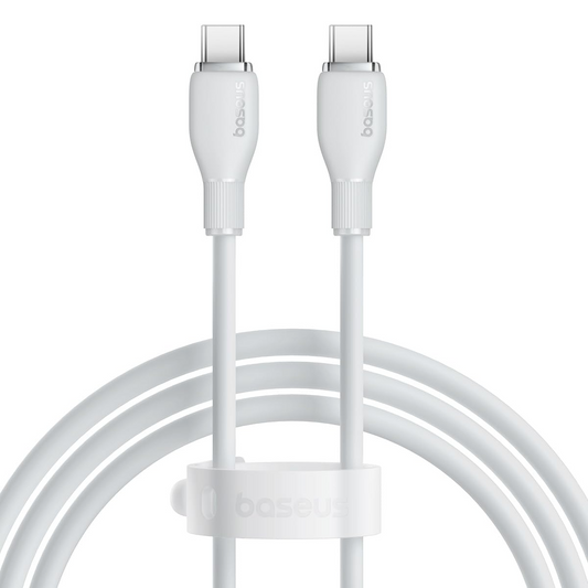 Data- en Oplaadkabel USB-C - USB-C Baseus Pudding, 100W, 1.2m, Wit P10355702221-00