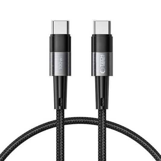 Câble de données et de charge USB-C - USB-C Tech-Protect Ultraboost, 100W, 0,25m, Gris