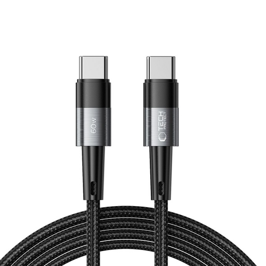 Câble de données et de charge USB-C - USB-C Tech-Protect Ultraboost, 60W, 2m, Gris