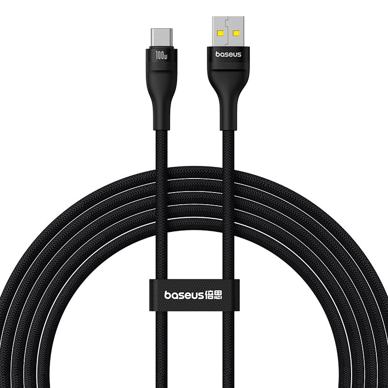 USB-A - USB-C Data- en Oplaadkabel Baseus Flash Series II, 100W, 2m, Zwart P10311804111-01