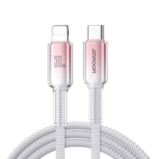 USB-C - Lightning Data- en Oplaadkabel Joyroom S-A42, 30W, 1,2m, Wit