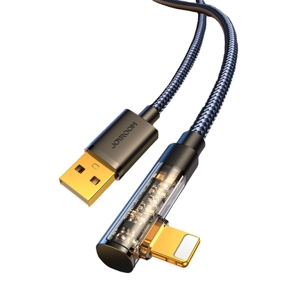 Câble de données et de charge USB-A - Lightning Joyroom S-UL012A6 Angled, 18W, 1,2m, Noir