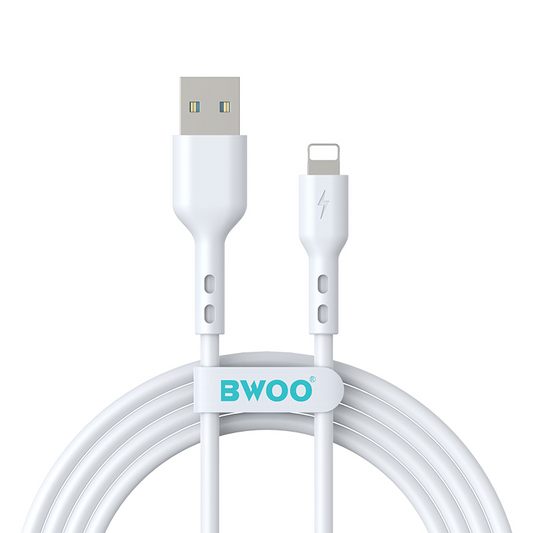 USB-A - Lightning Data- en Oplaadkabel BWOO BO-X172L-2M, 15W, 2m, Wit
