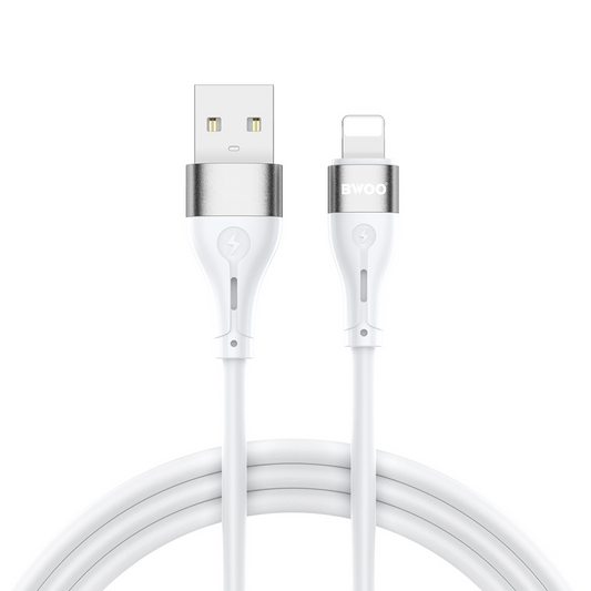 USB-A - Lightning Data- en Oplaadkabel BWOO X280L, 15W, 1m, Wit