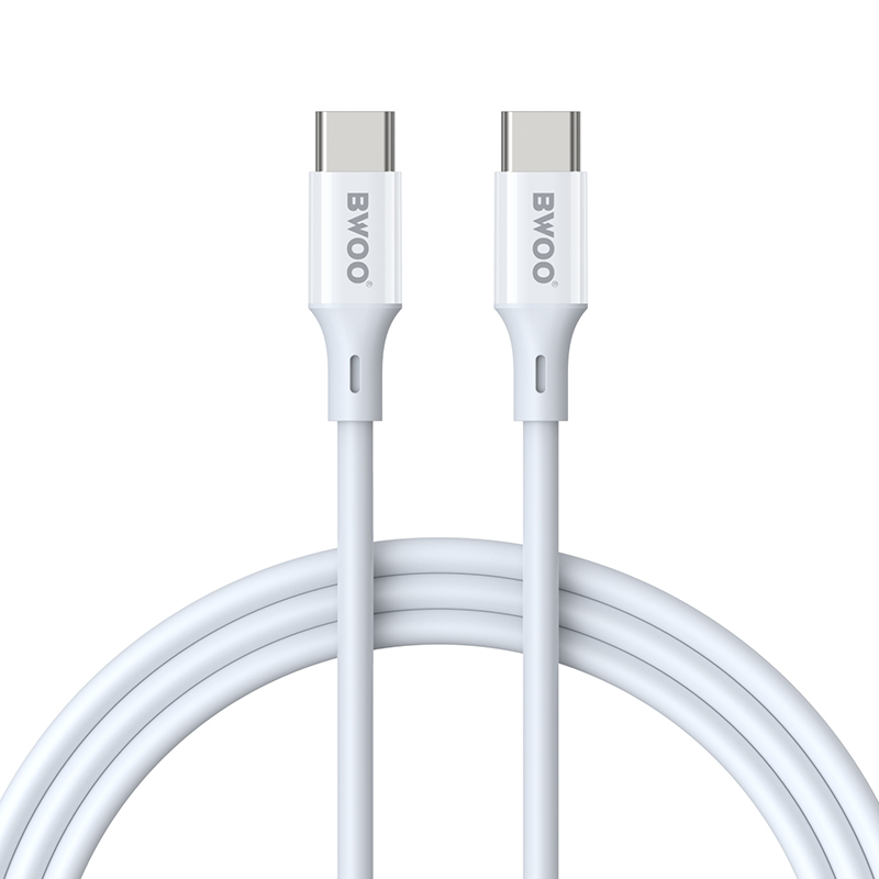 USB-C Data- en Oplaadkabel - USB-C BWOO BO-X283CC-2M, 60W, 2m, Wit