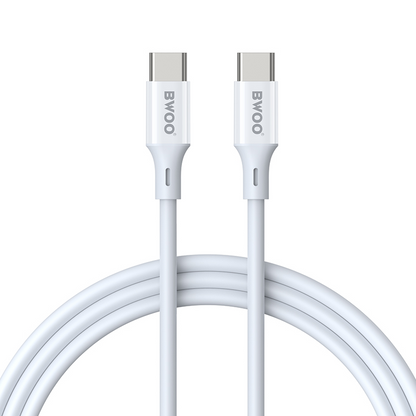 USB-C Data- en Oplaadkabel - USB-C BWOO BO-X283CC-2M, 60W, 2m, Wit