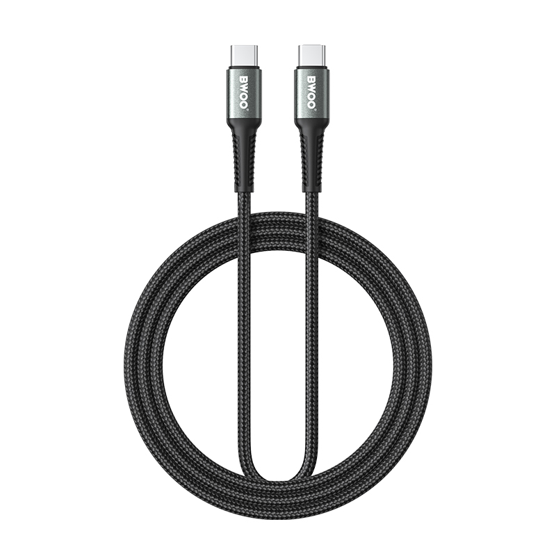 Câble de données et de charge USB-C - USB-C BWOO BO-X288C-C, 60W, 1m, Noir