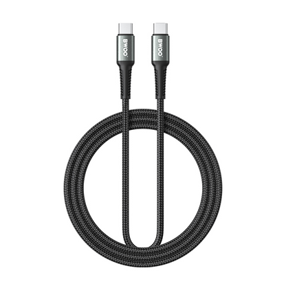 Câble de données et de charge USB-C - USB-C BWOO BO-X288C-C, 60W, 1m, Noir