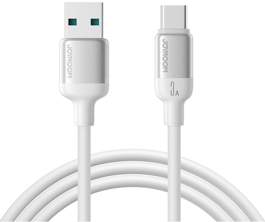USB-A - USB-C Datakabel en Oplaadkabel Joyroom S-A62 Lively, 18W, 1,2m, Wit