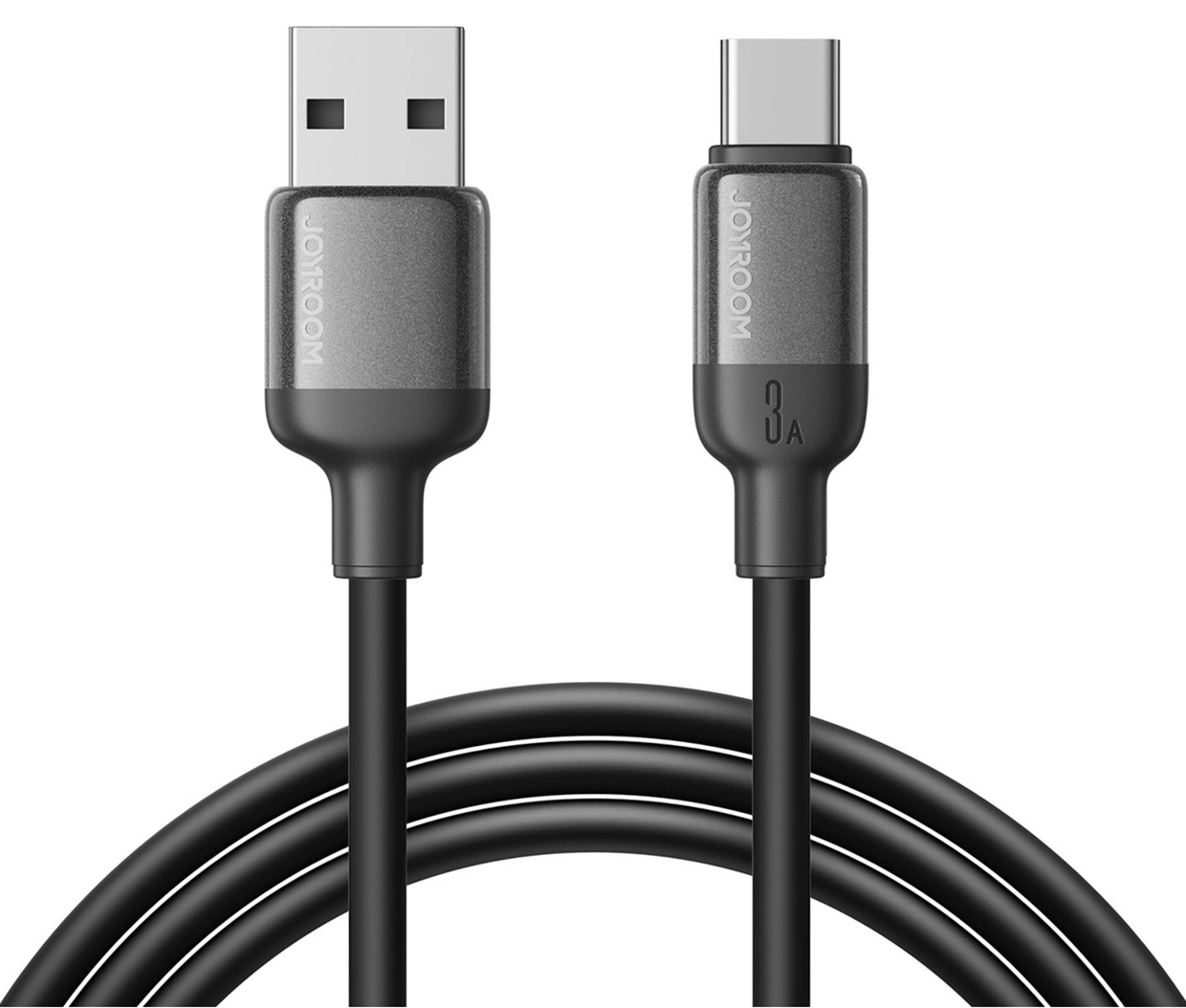 USB-A - USB-C Datakabel en Oplaadkabel Joyroom S-A62 Lively, 18W, 1,2m, Zwart