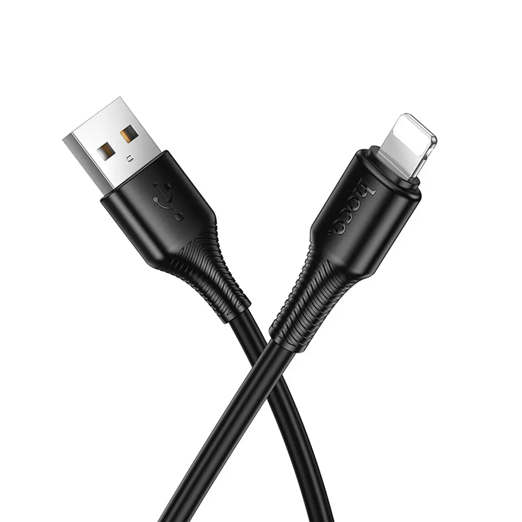 USB-A naar Lightning datakabel en oplaadkabel HOCO X120, 18W, 1m, Zwart