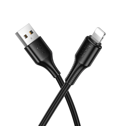 USB-A naar Lightning datakabel en oplaadkabel HOCO X120, 18W, 1m, Zwart