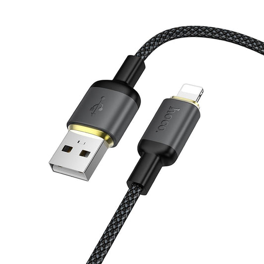 USB-A - Lightning HOCO X128 Benefit Data- en Oplaadkabel, 12W, 1m, Zwart