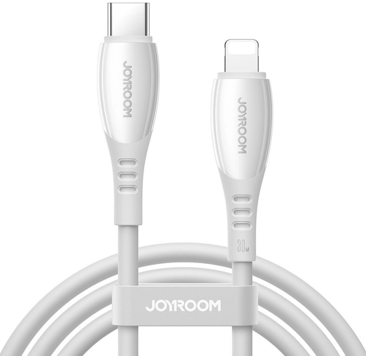 USB-C - Lightning Gegevens- en Oplaadkabel Joyroom S-A59 Vibrant, 30W, 1,2m, Wit