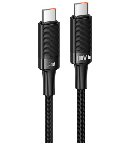 USB-C Data- en Oplaadkabel - USB-C HOCO U153 Extreme, 100W, 1,2m, Zwart