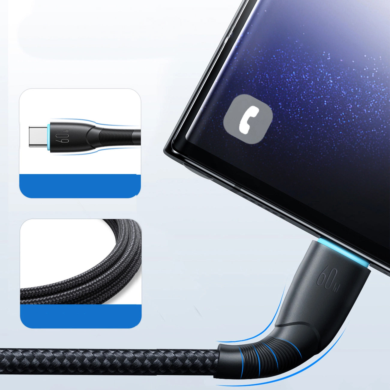 Câble de Données et de Charge USB-C - USB-C Joyroom S-A32, 60W, 1m, Noir