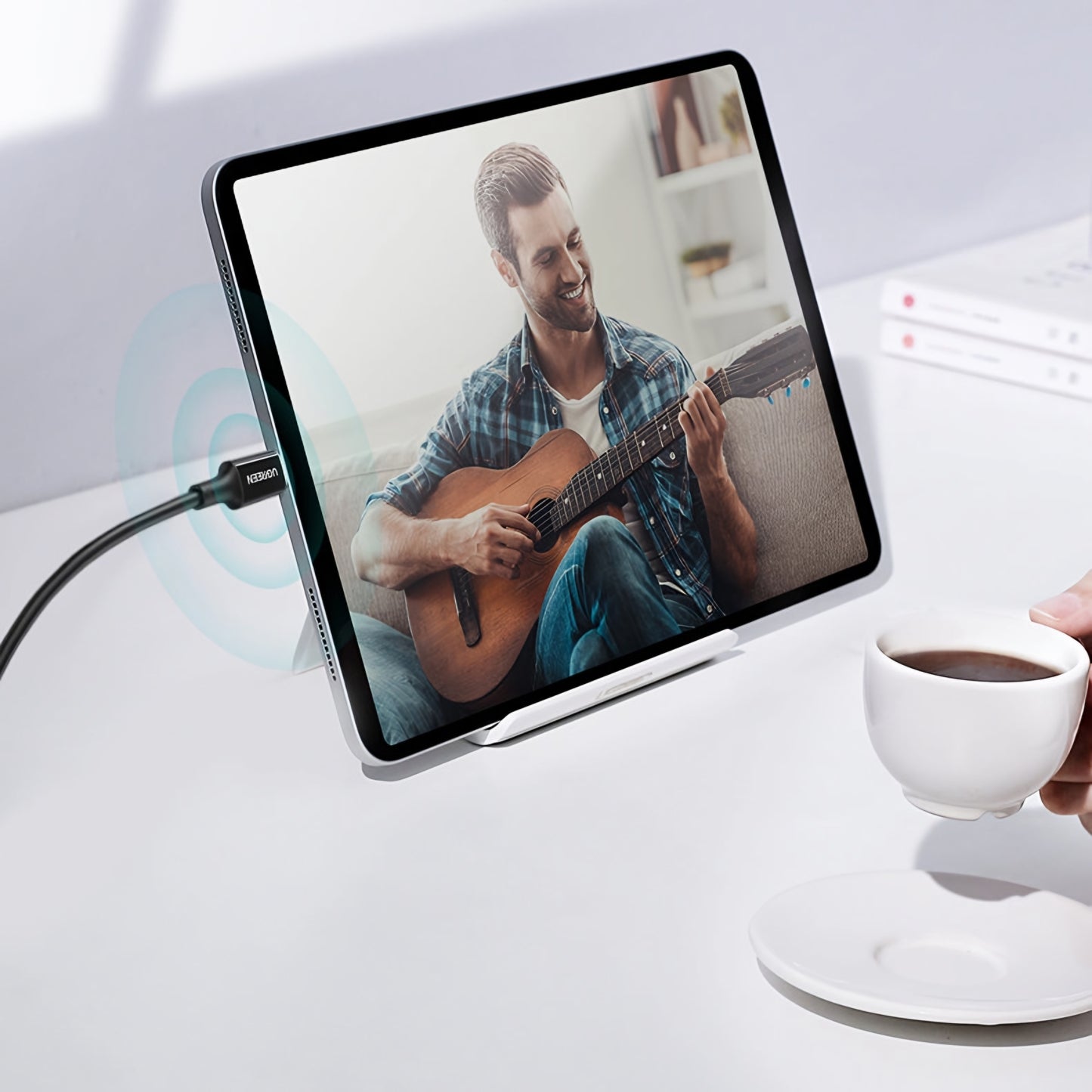 Câble de Données et de Charge USB-C - USB-C UGREEN US300, 100W, 2m, Blanc