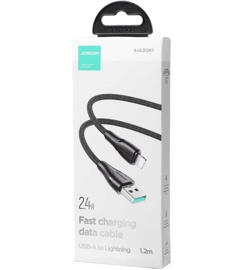 USB-A - Lightning Data- en Oplaadkabel Joyroom S-A11, 18W, 1.2m, Zwart