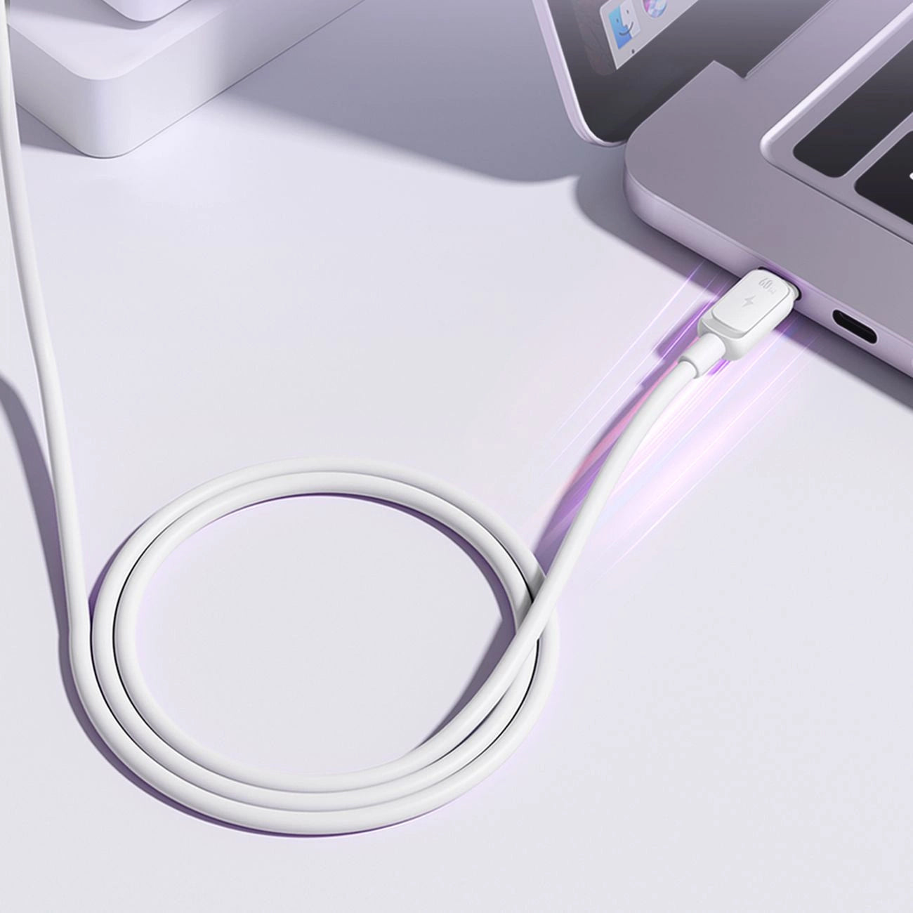 USB-C Data- en Oplaadkabel - USB-C Joyroom S-A14, 60W, 1.2m, Wit