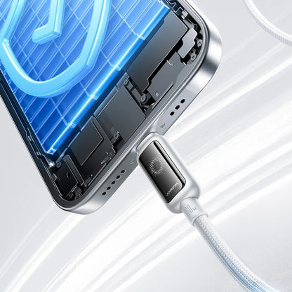 Câble de Données et de Charge USB-C - USB-C Joyroom S-A55 StarFlight Display, 100W, 1.2m, Blanc