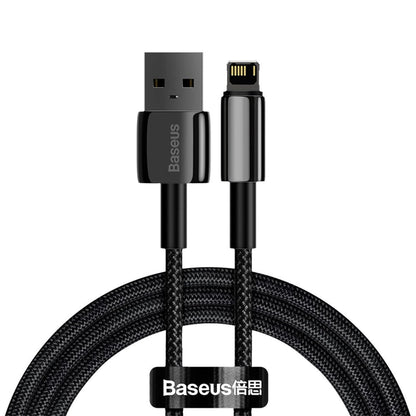 Gegevens- en oplaadkabel USB-A - Lightning Baseus Tungsten Gold, 20W, 1m, Zwart CALWJ-01 