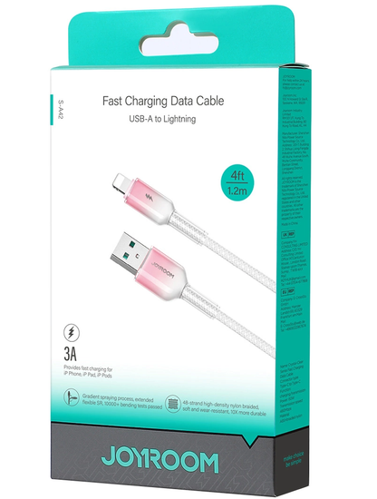 Câble de données et de charge USB-A - Lightning Joyroom S-A42, 18W, 1,2m, Blanc