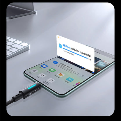 Câble de Données et de Charge USB-A - USB-C Baseus Lit Button Control, 100W, 2m, Noir P10379002121-01