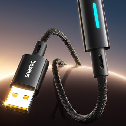 Câble de Données et de Charge USB-A - USB-C Baseus Lit Button Control, 100W, 2m, Noir P10379002121-01