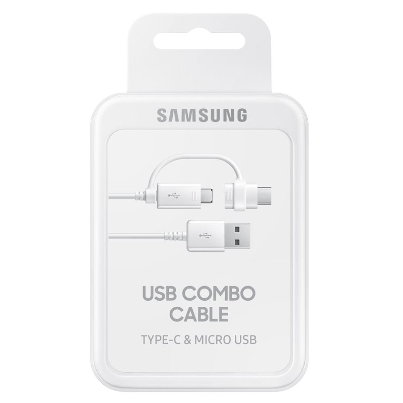 Câble de données et de charge USB-A - USB-C / microUSB Samsung Combo 2in1, 18W, 1.5m, blanc EP-DG930DWEGWWW