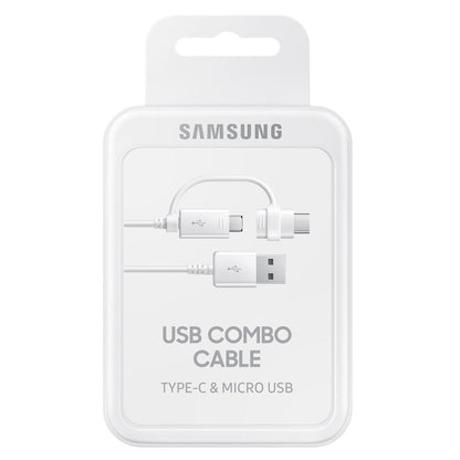 Câble de données et de charge USB-A - USB-C / microUSB Samsung Combo 2in1, 18W, 1.5m, blanc EP-DG930DWEGWWW