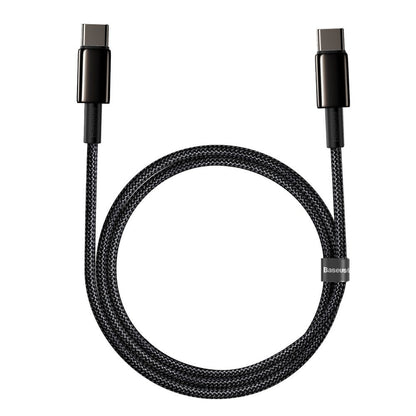 USB-C Data- en oplaadkabel - USB-C Baseus Tungsten Tungsten Gold, 100W, 1m, Zwart CATWJ-01 CATWJ-01