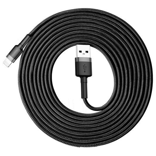 USB-A - Lightning Daten- und Ladekabel Baseus Cafule, 18W, 3m, Grau CALKLF-RG1