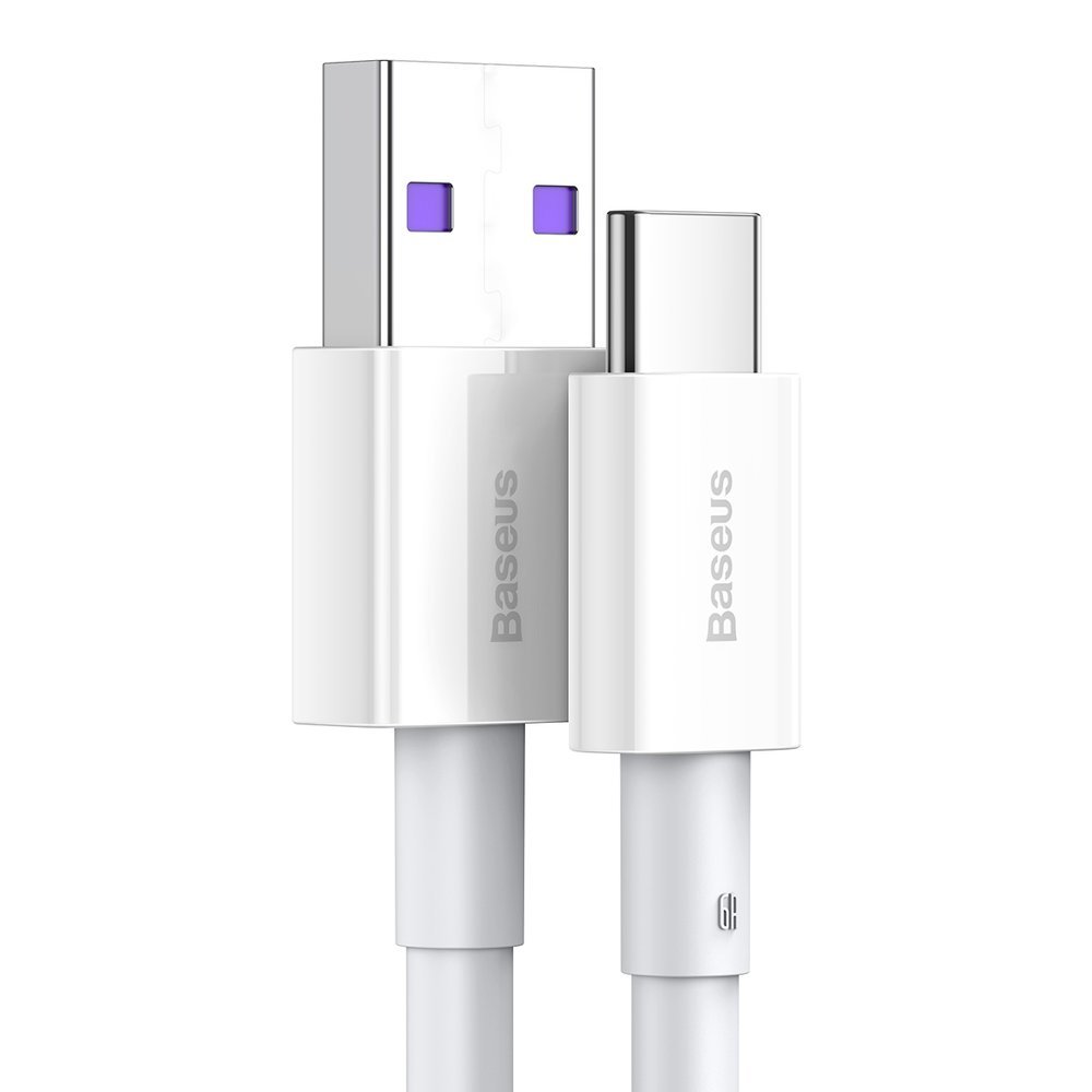 Data- en oplaadkabel USB-A - USB-C Baseus Superior Series, 66W, 2m, Wit CATYS-A02